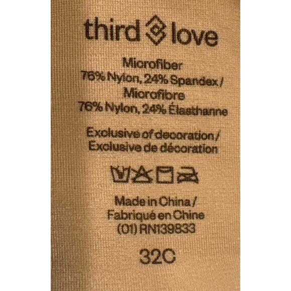 Third Love 24/7 Classic Second Skin Unlined Underwire Nude Women’s Size 32C - Picture 6 of 6